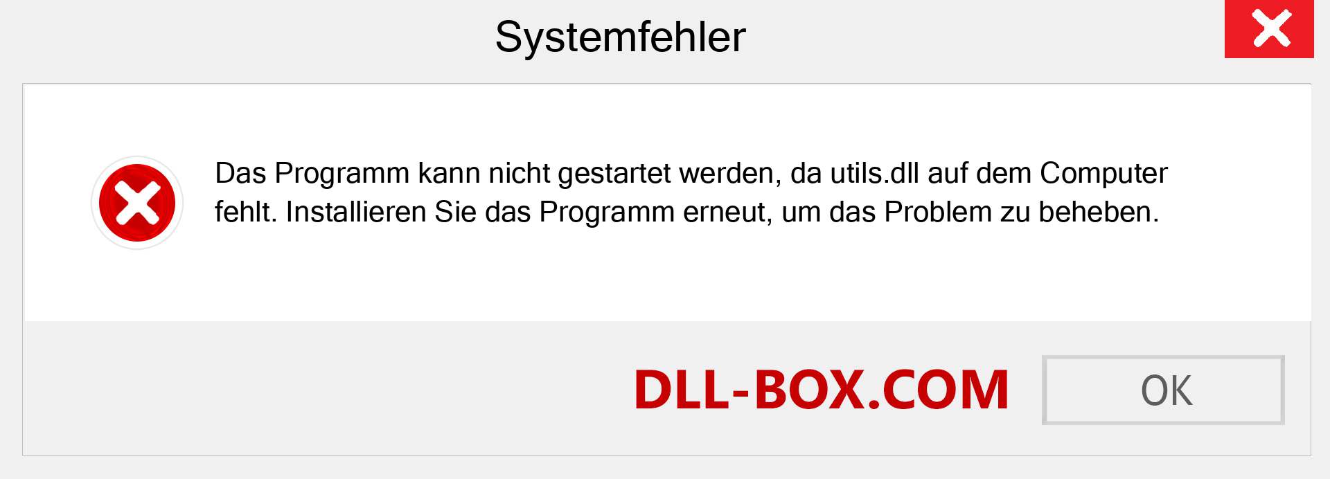 utils.dll-Datei fehlt?. Download für Windows 7, 8, 10 - Fix utils dll Missing Error unter Windows, Fotos, Bildern